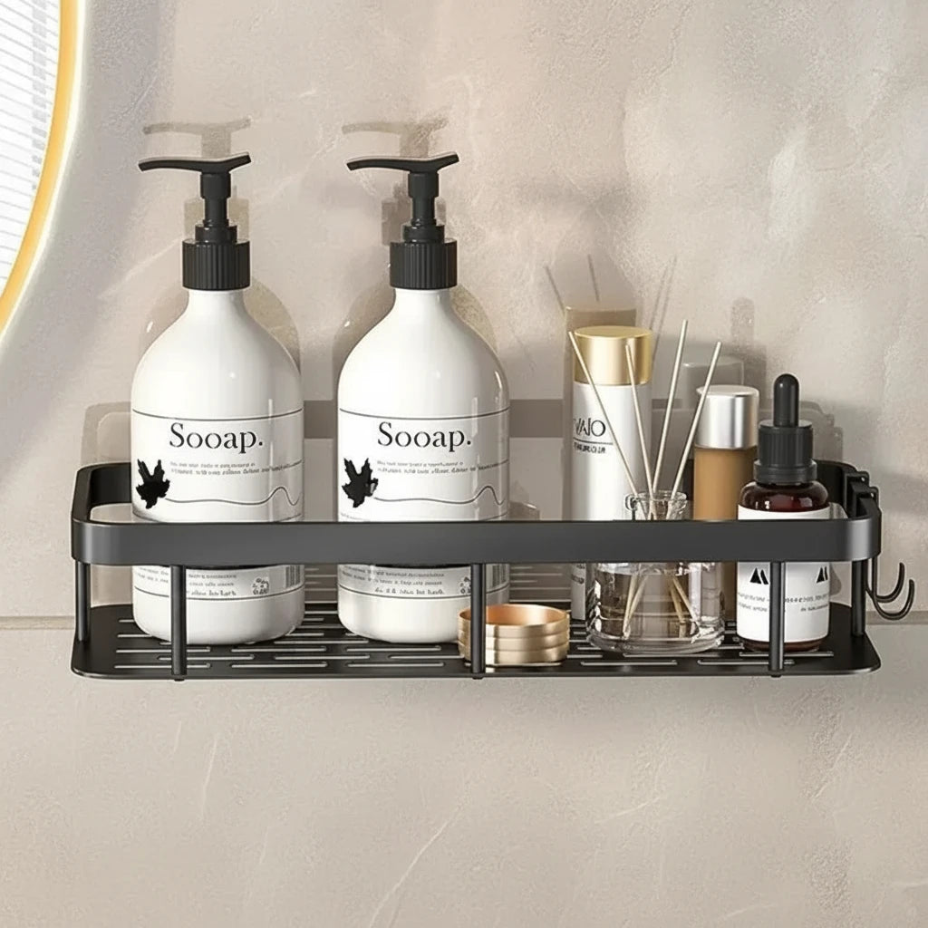 No-Drill Corner Shelf for Small Bathrooms