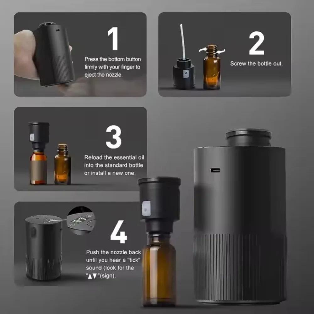 Portable Smart Aroma Diffuser — Rechargeable & Waterless