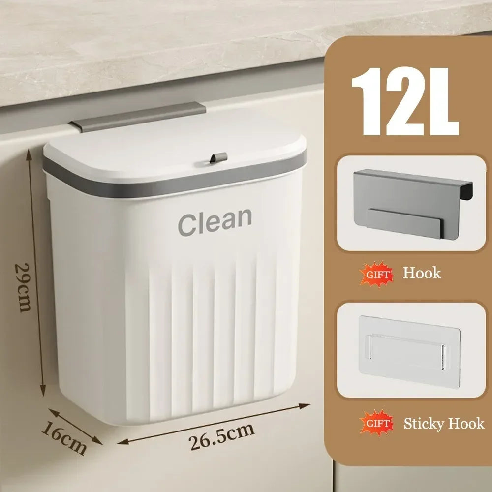 Space-Saving Kitchen Trash Bin (Wall-Mounted)