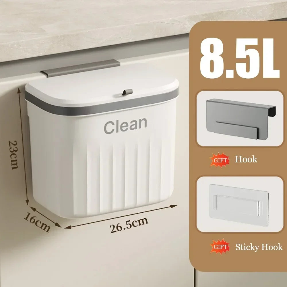 Space-Saving Kitchen Trash Bin (Wall-Mounted)