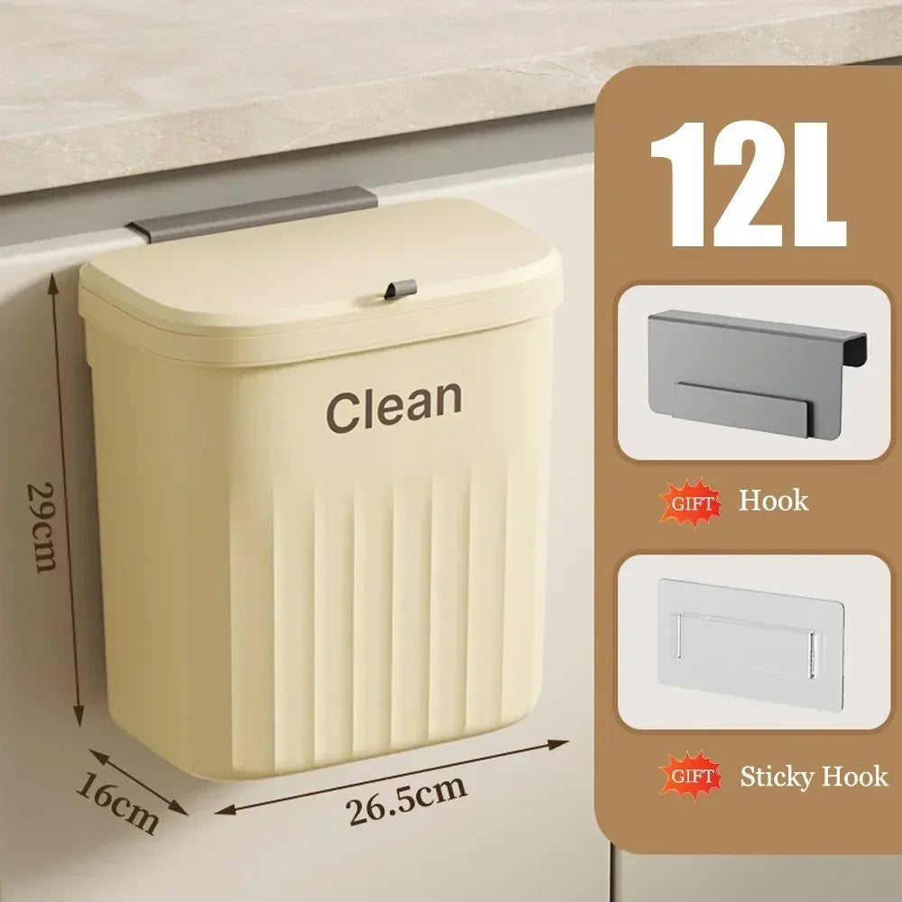 Space-Saving Kitchen Trash Bin (Wall-Mounted)