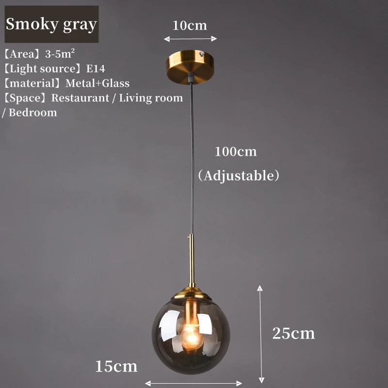 Nordic Glass Pendant Light – Minimalist LED Chandelier for Living & Dining Spaces