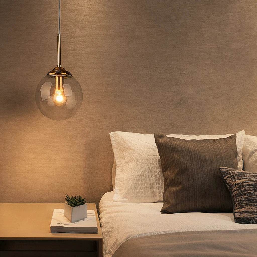 Nordic Glass Pendant Light – Minimalist LED Chandelier for Living & Dining Spaces