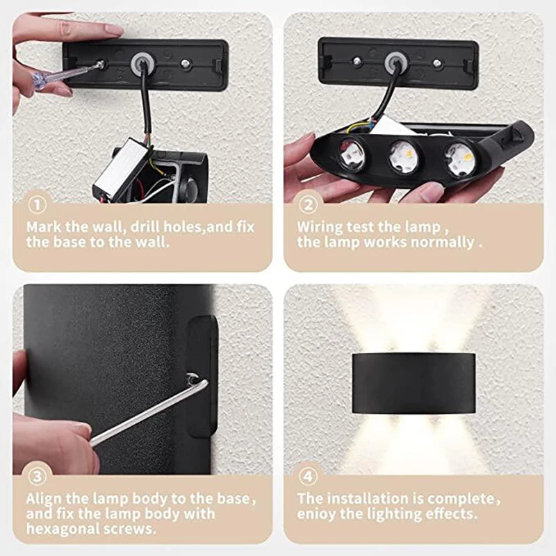 Modern LED Wall Sconce – Up & Down Light for Living Room, Bedroom & Bathroom
