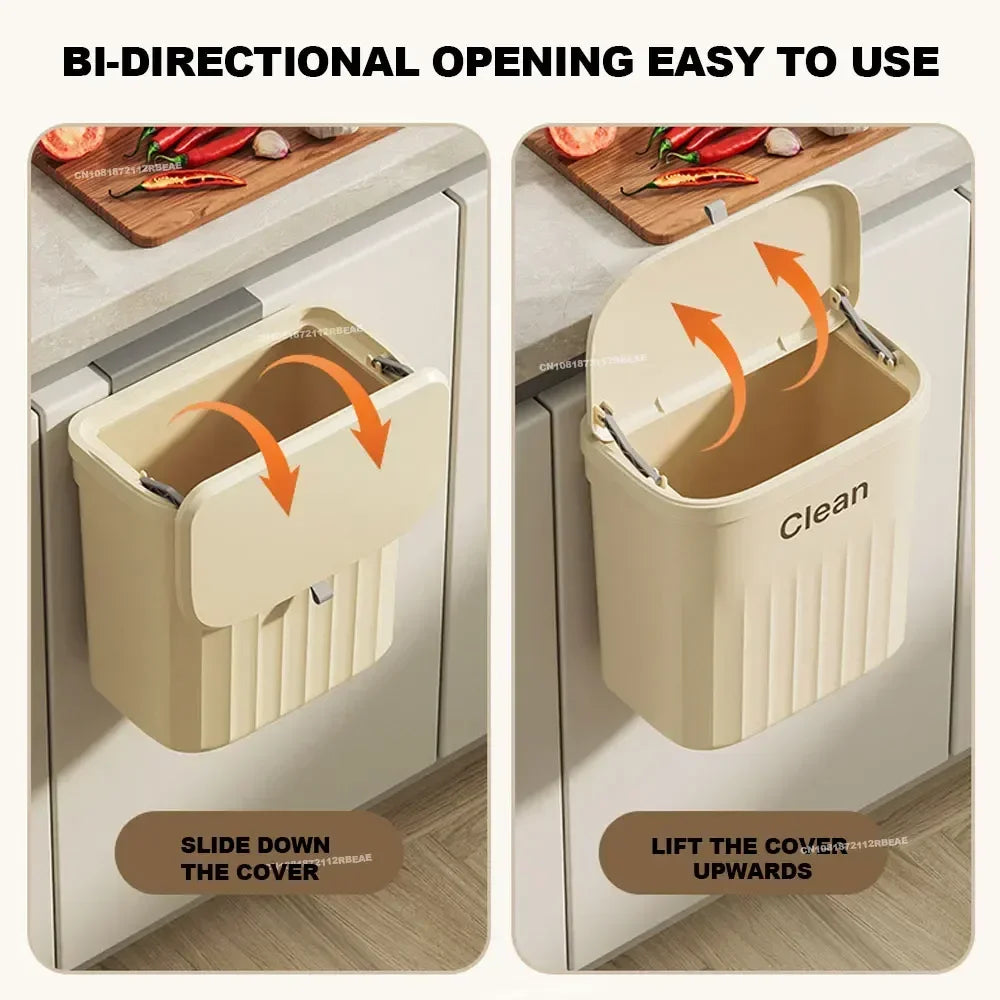Space-Saving Kitchen Trash Bin (Wall-Mounted)