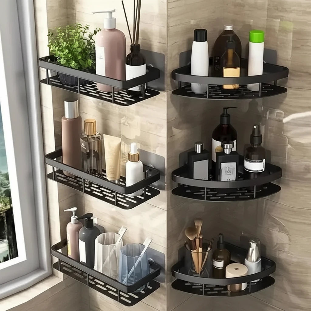 No-Drill Corner Shelf for Small Bathrooms